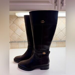 Coach Chocolate Brown Leather Women's Knee-High Boots